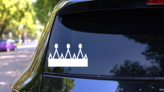 Cool Crown Sticker on a Rear Car Window (New) example