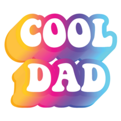 Cool Dad Colorful Gradient Lettering Sticker 