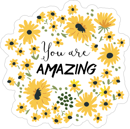 Cool Daisy Flower Sticker