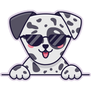 Cool Dalmatian Purple Sticker