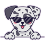 Cool Dalmatian Purple Sticker