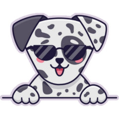 Cool Dalmatian Purple Sticker