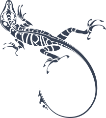Cool Detailed Tribal Lizard Gecko Sticker