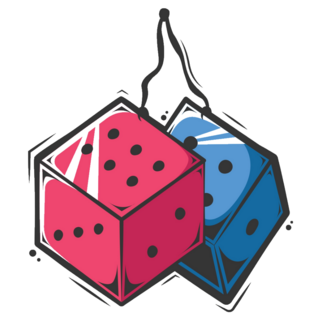 Cool Dice Blue And Red Sticker