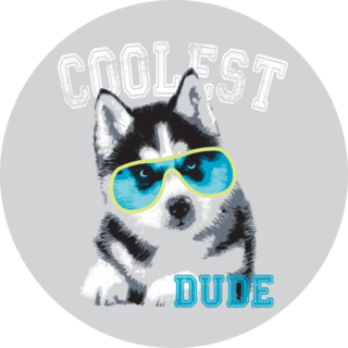 Cool Dude Husky Sticker