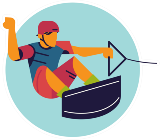 Cool Element On Wakeboarding Sticker