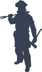 Cool Firefighter Fireman Holding An Axe Sticker