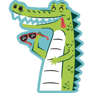 Cool Fresh Alligator On Blue Sticker
