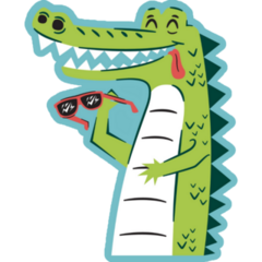 Cool Fresh Alligator On Blue Sticker