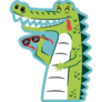 Cool Fresh Alligator On Blue Sticker