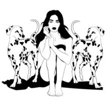 Cool Girl & Dalmatians Sticker 