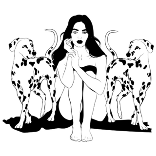 Cool Girl & Dalmatians Sticker 