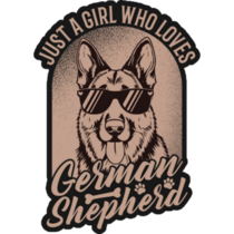 Cool Girl German Shepherd Sticker