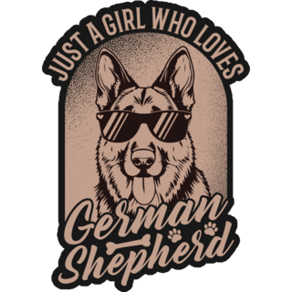 Cool Girl German Shepherd Sticker
