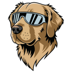 Cool Golden Retriever Sticker