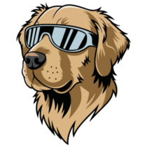 Cool Golden Retriever Sticker