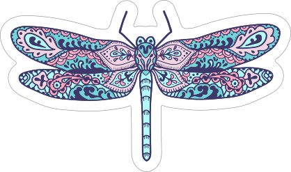 Cool Graphic Dragonfly Sticker