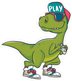 Cool Green Dinosaur Sticker