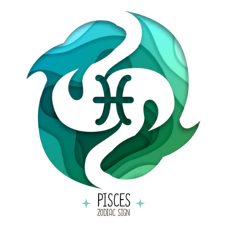 Cool Green Pisces Zodiac Fish Sticker