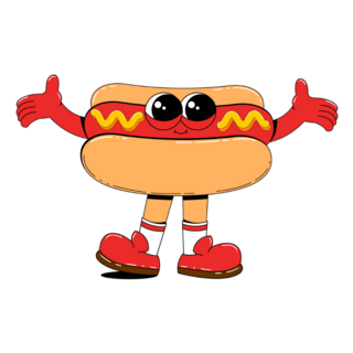 Cool Hot Dog With Arms Sticker