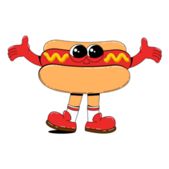 Cool Hot Dog With Arms Sticker