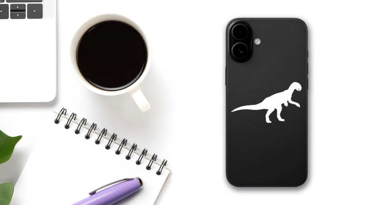 Cool Hypsilophodon Dinosaur Sticker on a Phone (New) example