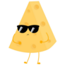 Cool Kawaii Cartoon Of Triangular Cheese Slice Sticker