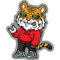 Cool Kid Tiger Sticker