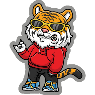 Cool Kid Tiger Sticker