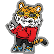Cool Kid Tiger Sticker