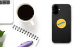Cool Letters Shaped Swimming Pool Sticker on a Phone (New) example