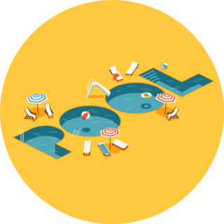 Cool Letters Shaped Swimming Pool Sticker