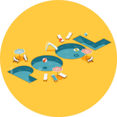 Cool Letters Shaped Swimming Pool Sticker