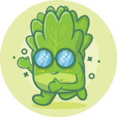 Cool Lettuce Vegetable Character Vegetarian Sticker
