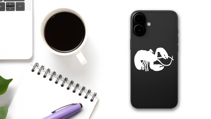 Cool Lobster Sticker on a Phone (New) example