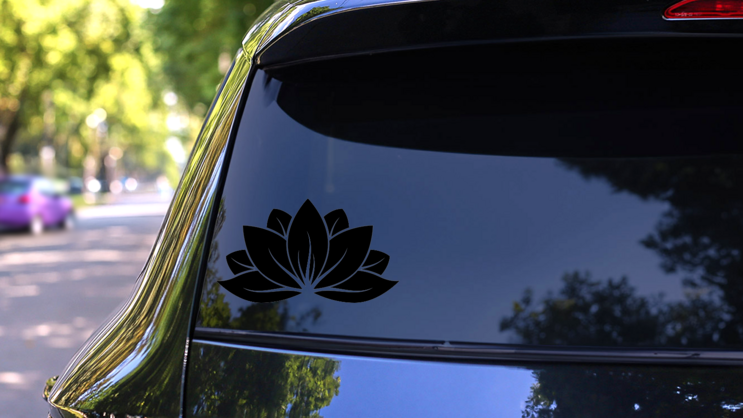 Cool Lotus Flower Sticker on a Rear Car Window (New) example