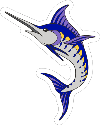 Cool Marlins Mascot Sticker