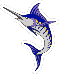 Cool Marlins Mascot Sticker