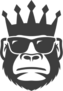 Cool Monkey In Sunglasses And Crown Sticker