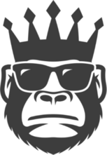 Cool Monkey In Sunglasses And Crown Sticker