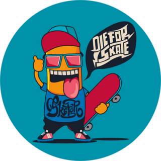 Cool Monster, Skater, Skateboard  Sticker