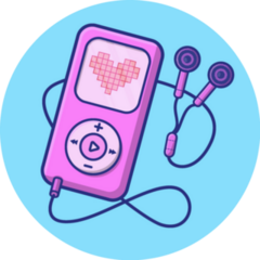 Cool Music Player In 2000s Style Illustration Sticker