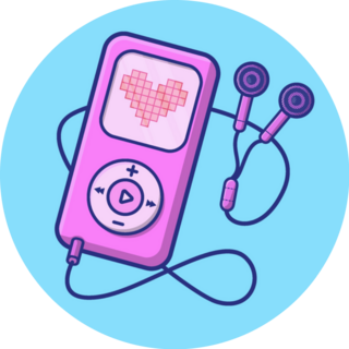 Cool Music Player In 2000s Style Illustration Sticker