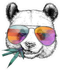Cool Panda Bear In Sunglasses Sticker