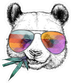 Cool Panda Bear In Sunglasses Sticker
