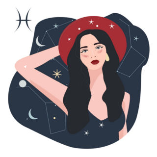 Cool Pisces Girl In The Stars Sticker 