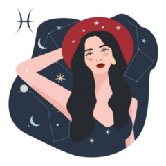 Cool Pisces Girl In The Stars Sticker 