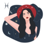 Cool Pisces Girl In The Stars Sticker 