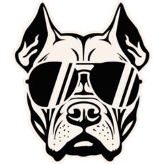 Cool Pit Bull Dog Sticker