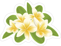 Cool Plumeria Flower Sticker